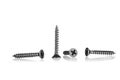 black wood screws on isolated white background Royalty Free Stock Photo