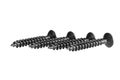 black wood screws on isolated white background Royalty Free Stock Photo