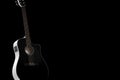 Black Wooden Acoustic Guitar with Blank Space for Yours Design.