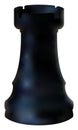 Black wooden chess figure rook isolated on white background. Chess piece Rook. Realistic vector illustration 3d Royalty Free Stock Photo