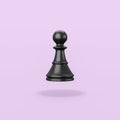 Black Wooden Chessman on Purple Background