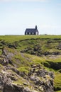 Black wooden church Budakirkja at Snaefellsnes, western Iceland.