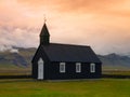 Black wooden church Royalty Free Stock Photo