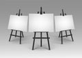 Black Wooden Easels with Mock Up Canvases