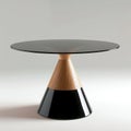 Black and Wooden Table With Glass Top Royalty Free Stock Photo