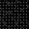 Black woody rattan weave seamless pattern texture background Royalty Free Stock Photo