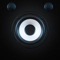 Black Woofer with two speakers Royalty Free Stock Photo