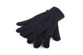 Black woolen gloves isolated on white Royalty Free Stock Photo