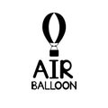 Black word Air Balloon and icon on the white background.