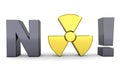 Black Word NO! - Yellow Nuclear Symbol