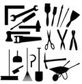 Black work tools isolated