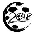 Black World Cup 2018 soccer circle logo vector