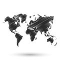 Black world map sketch design Royalty Free Stock Photo