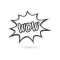 Black Wow Comic Text icon or logo Royalty Free Stock Photo