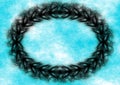 Black wreath border frame blue sky