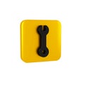 Black Wrench spanner icon isolated on transparent background. Spanner repair tool. Service tool symbol. Yellow square