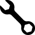 Black Wrench spanner icon isolated on white background. Vector