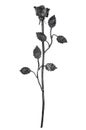 Black forged iron rose - isolated