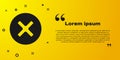 Black X Mark, Cross in circle icon isolated on yellow background. Check cross mark icon. Vector Royalty Free Stock Photo