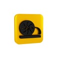 Black Xiao long bao or steamed dumplings icon isolated on transparent background. Chinese food. Yellow square button.