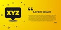 Black XYZ Coordinate system icon isolated on yellow background. XYZ axis for graph statistics display. Vector Royalty Free Stock Photo