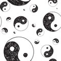 Black in yan doodle pattern