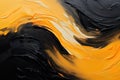 black and yellow abstract oil painting on canvas, acrylic texture background, rough brushstrokes of paint Royalty Free Stock Photo