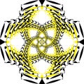 Black yellow arabesque abstract multiple stairs infinite perspective