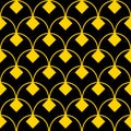 Black and yellow art deco seamless pattern