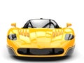 Black and yellow awesome concept super car - front view closeup shot Royalty Free Stock Photo