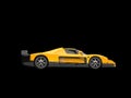 Black and yellow awesome concept super car - side view