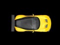 Black and yellow awesome modern race car - top view