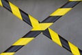 Black and Yellow Barrier Tape Royalty Free Stock Photo