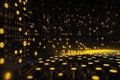 black and yellow binary background computer background with with graphic signs