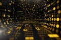 black and yellow binary background computer background with with graphic signs