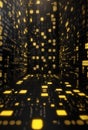black and yellow binary background computer background with with graphic signs