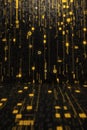 black and yellow binary background computer background with with graphic signs
