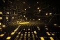 black and yellow binary background computer background with with graphic signs