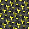 Black yellow brick spiral tile clockwise texture seamless patter