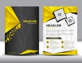 Black and Yellow business brochure flyer design layout template