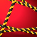 Black and yellow caution lines isolated. Realistic warning tapes. Danger signs. Vector background. Royalty Free Stock Photo