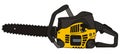 Black and yellow chainsaw