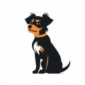 Eye-catching Black And Orange Dog Illustration With Distinctive Character Design