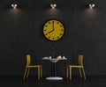 Black and yellow coffee room