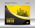 Black and Yellow Cover Desk Calendar 2018 Design, flyer template