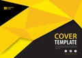 Black and Yellow cover template polygonal background, Horizontal layout, Business brochure flyer, annual report, book Royalty Free Stock Photo