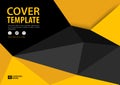 Black and Yellow cover template polygonal background, Horizontal layout, Business brochure flyer, annual report, book Royalty Free Stock Photo