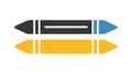 Black and Yellow Crayon or Pencil Icons, vector design Generative AI Royalty Free Stock Photo