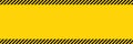 Black and yellow diagonal line striped. Blank vector illustration warning background. Hazard caution sign tape. Space for text Royalty Free Stock Photo