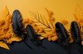 Black and yellow feathers